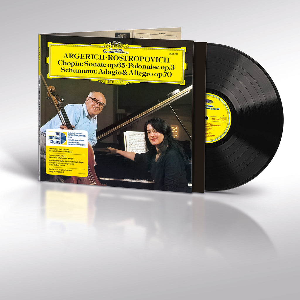 Chopin: Cello Sonata in G Minor, Op. 65; Introduction & Polonaise brillante, Op. 3 / Schumann:  Adagio & Allegro in A-Flat Major, Op. 70 (LP) - Martha Argerich, Mstislav Rostropovich - platenzaak.nl
