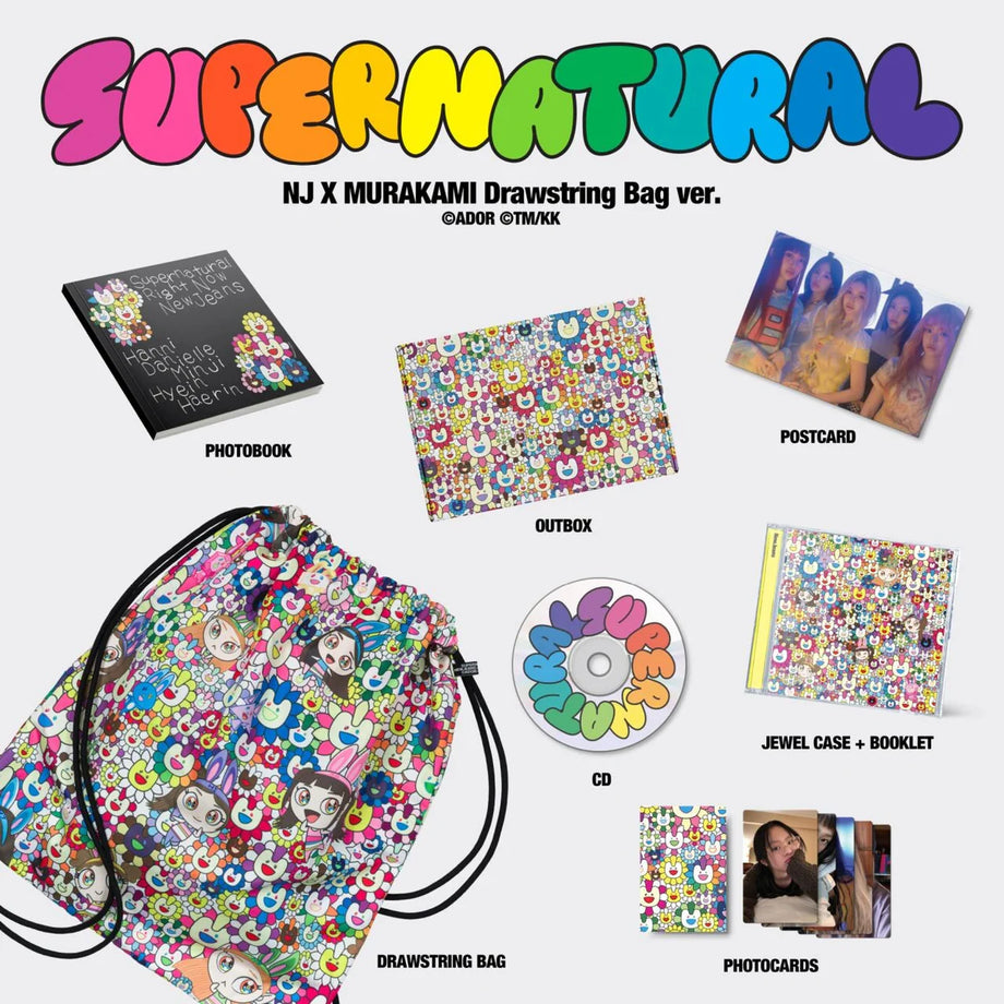 newjeans supernatural ソロver + ナップザック付ver NewJeans 'Supernatural' NJ X MURAKAMI Cross Bag ver. (ランダム