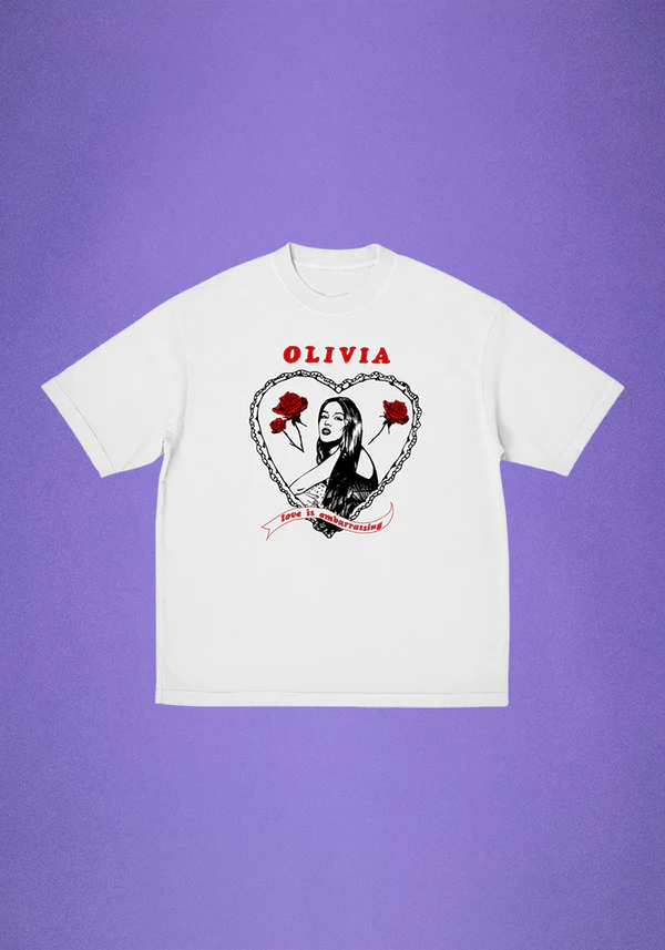 love is embarrassing t-shirt - Olivia Rodrigo - platenzaak.nl