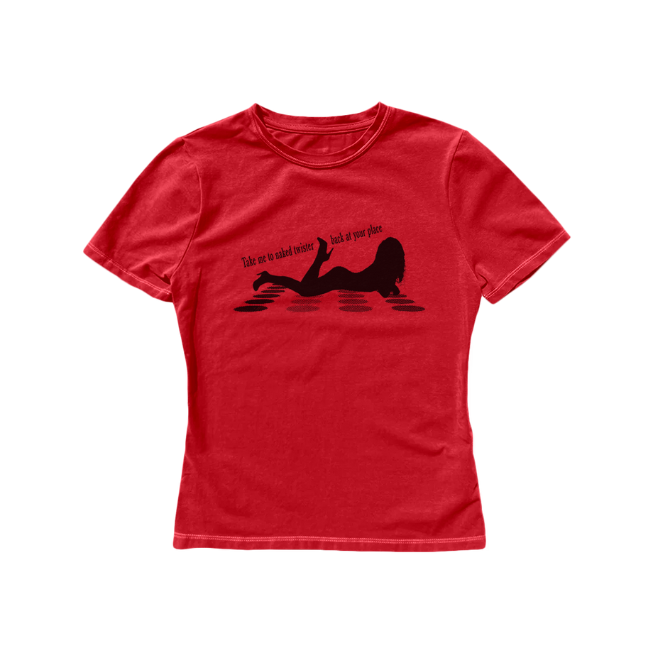 Naked Twister Red Baby Tee - Sabrina Carpenter | Platenzaak.nl